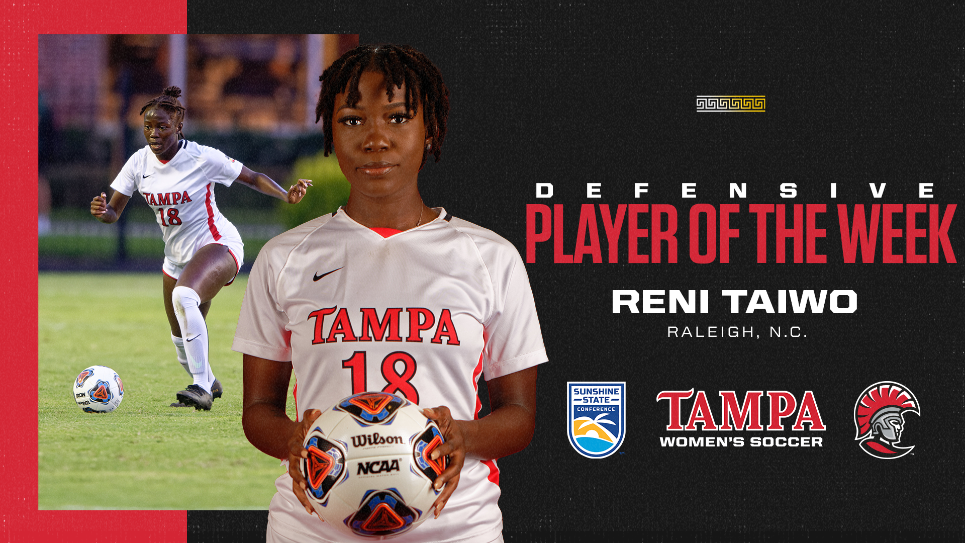 Taiwo Named SSC Defensive Player of the Week