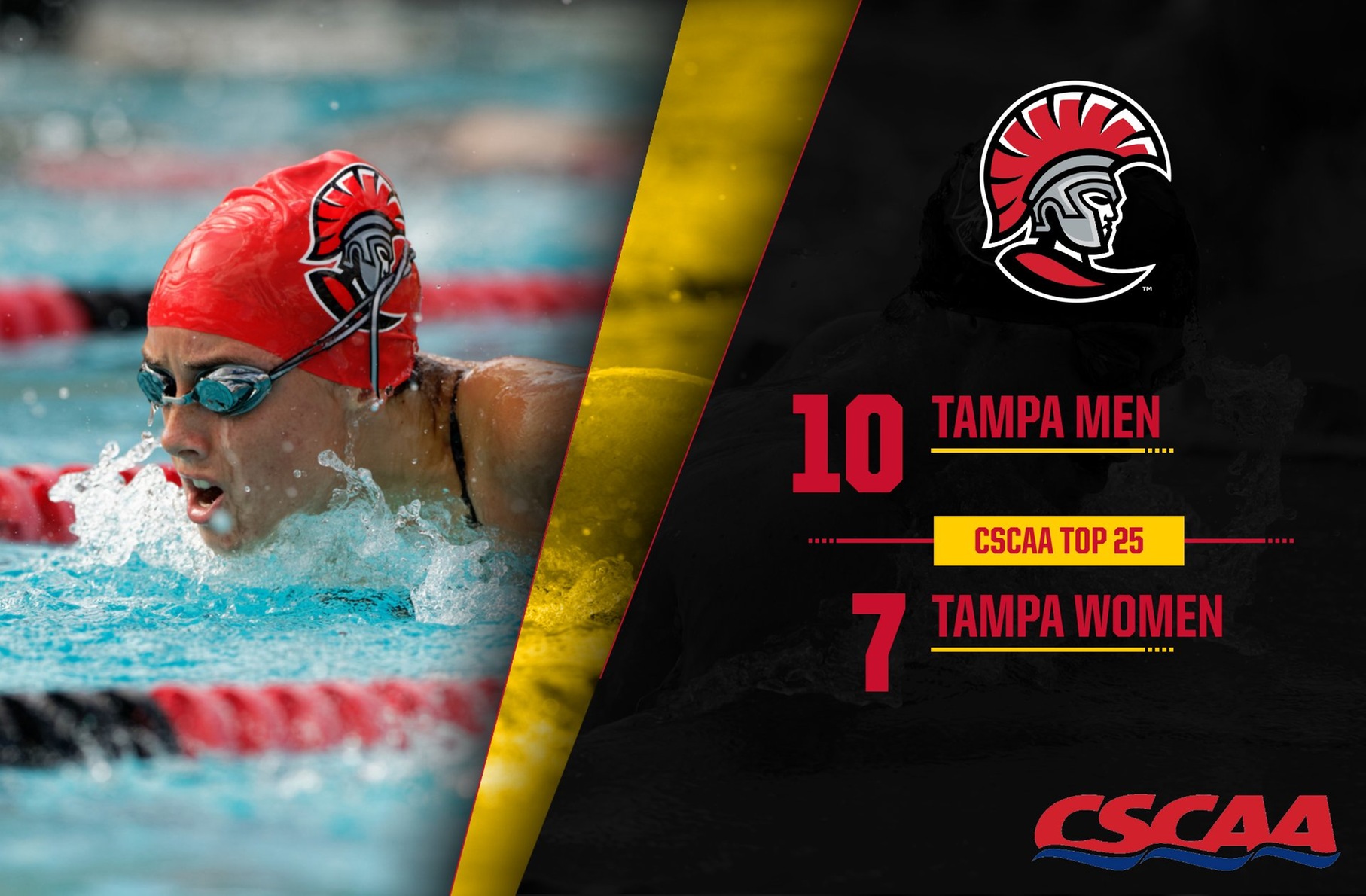 Tampa Swimming Moves Up in CSCAA Poll