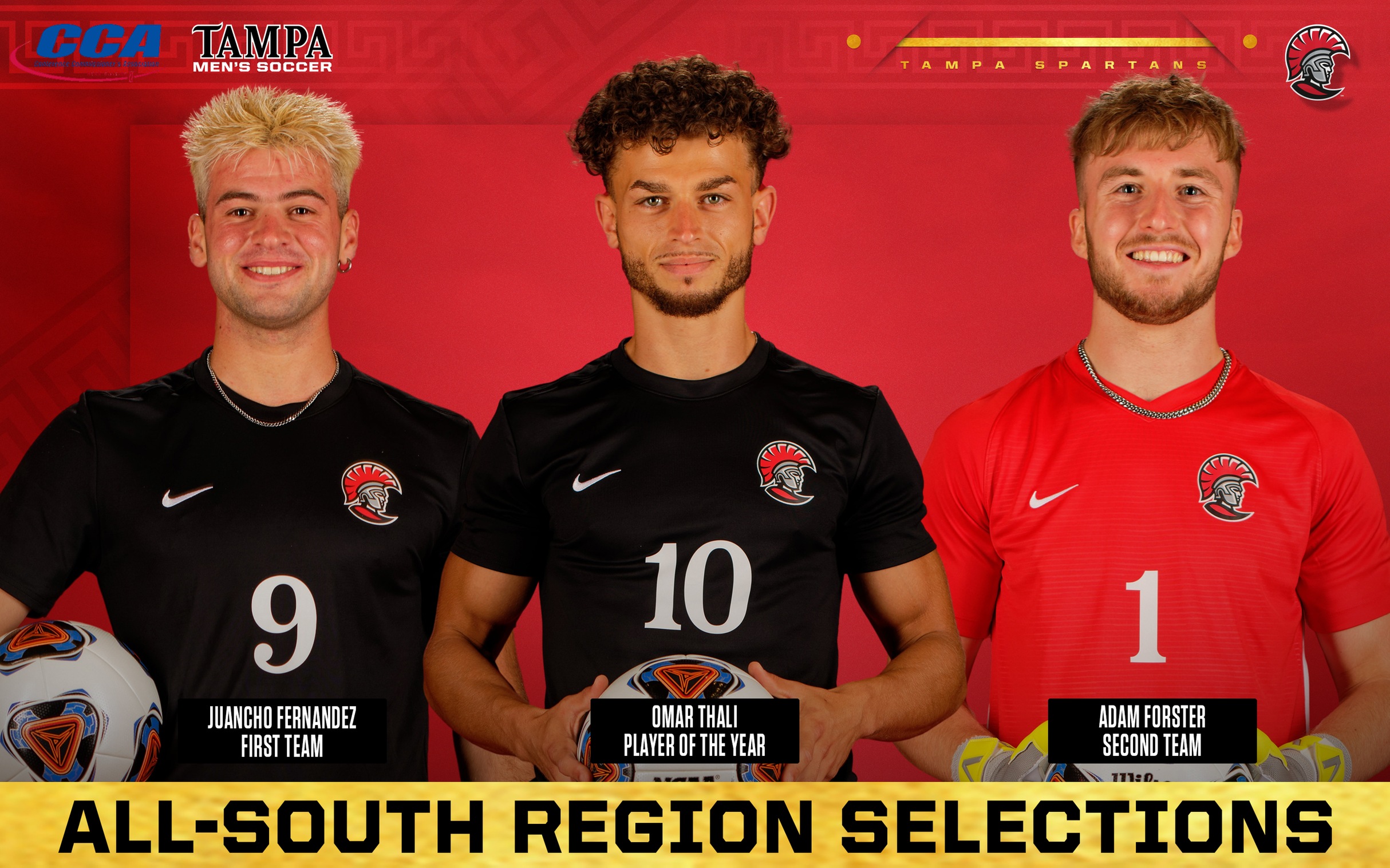Three Spartans Earn D2CCA Men’s Soccer All-South Region Honors