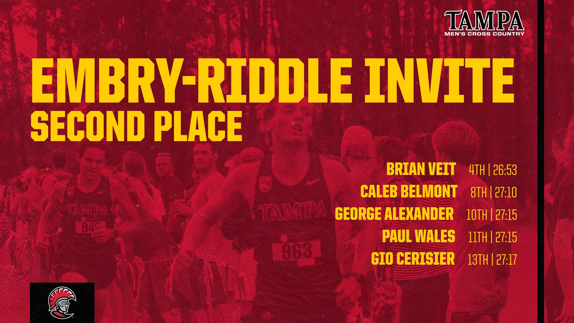 Tampa Men's Cross Country Second at Embry-Riddle Invite